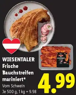 Lidl Wiesentaler frische Bauchstreifen mariniert Angebot