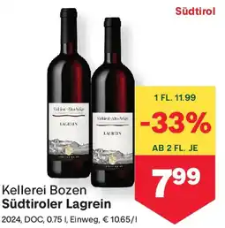 MPreis Kellerei Bozen Südtiroler Lagrein Angebot