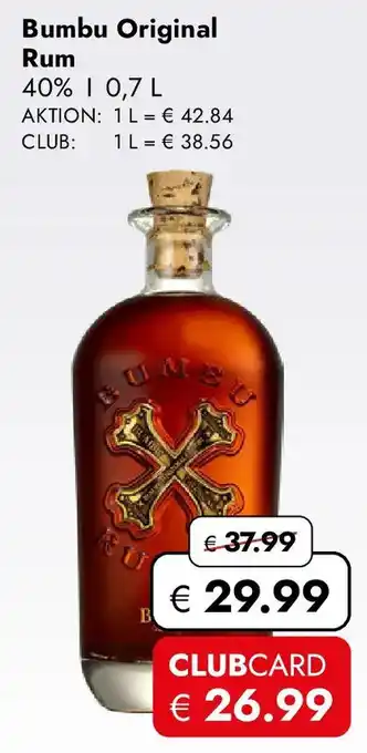 Travel FREE Bumbu Original Rum Angebot