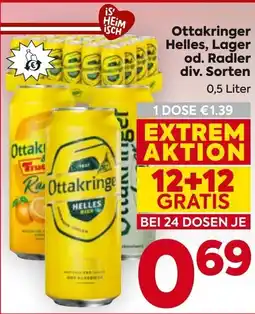 Billa Ottakringer Helles, Lager od. Radler Angebot
