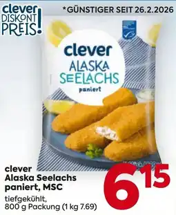 Billa Clever Alaska Seelachs paniert, MSC Angebot