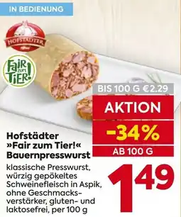 Billa Hofstädter Fair zum Tier! Bauernpresswurst Angebot