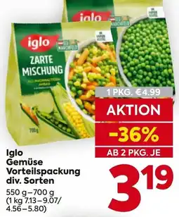 Billa Iglo Gemüse Vorteilspackung Angebot