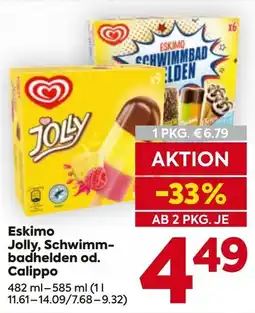 Billa Eskimo Jolly, Schwimm- badhelden od. Calippo Angebot