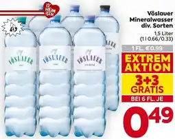Billa Vöslauer Mineralwasser div. Sorten Angebot