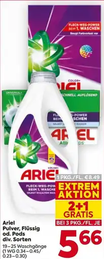 Billa Ariel Pulver, Flüssig od. Pods Angebot