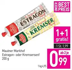 Sutterlüty Mautner Markhof Estragon- oder Kremsersenf Angebot