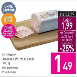 Sutterlüty Hütthaler Attersee Wurst klassik Angebot