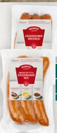 Billa Radatz Käsekrainer Dreierlei Angebot