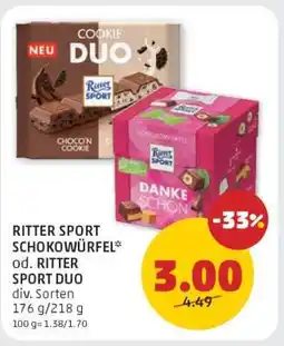 PENNY RITTER SPORT SCHOKOWÜRFEL od. RITTER SPORT DUO Angebot