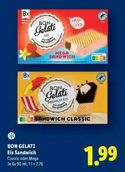 Lidl BON GELATI Eis Sandwich Angebot