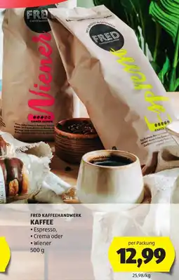 Hofer Fred kaffeehandwerk kaffee Angebot