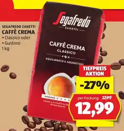 Hofer Segafredo Zanetti Caffè Crema Angebot