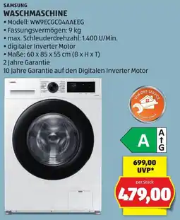 Hofer Waschmaschine WW9ECGC04AAEEG Angebot