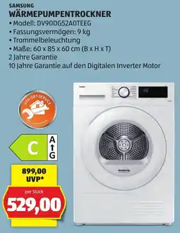Hofer Wärmepumpentrockner DV90DG52A0TEEG Angebot