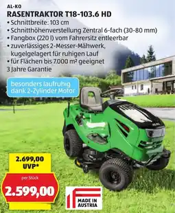 Hofer Rasentraktor T18-103.6 HD Angebot