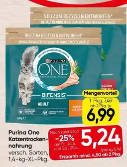 Spar Purina one katzentrocken nahrung Angebot
