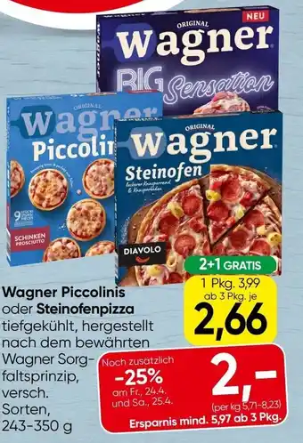Spar Wagner piccolinis oder steinofenpizza Angebot