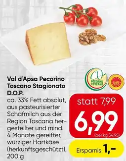 Spar Val d'apsa pecorino toscano stagionato d.o.p. Angebot