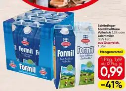 Spar Schärdinger formil haltbare vollmilch oder leichtmilch Angebot