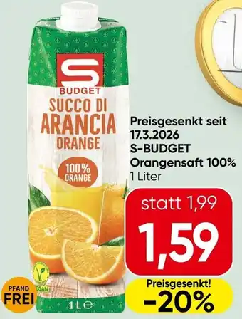 Spar S BUDGET Orangensaft Angebot