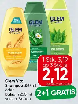 Spar Glem Vital Shampoo oder Balsam Angebot