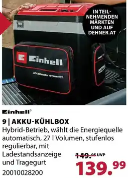 Dehner Einhell Akku-Kühlbox TE-COL 18/27 Li-Solo Angebot