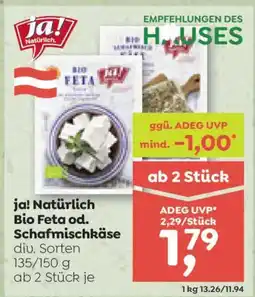 ADEG Ja! natürlich bio feta od. schafmischkäse Angebot