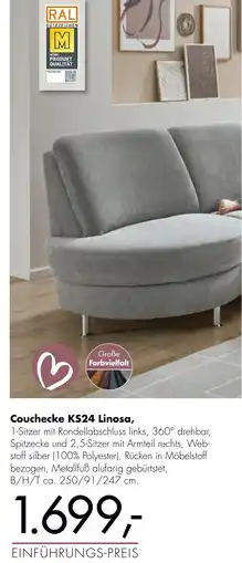 Polstermöbel Fischer Couchecke KS24 Linosa Angebot