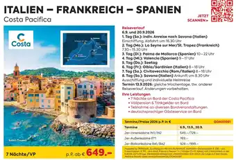 Italien frankreich spanien costa pacifica