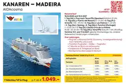 Billa Reisen Kanaren – madeira Angebot
