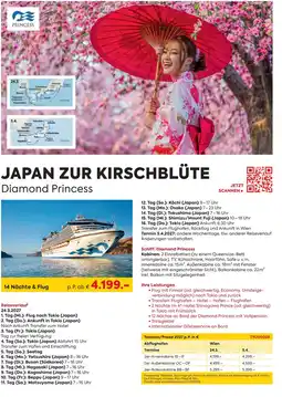 Billa Reisen JAPAN ZUR KIRSCHBLÜTE Diamond Princess Angebot