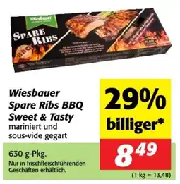 Nah&Frisch Wiesbauer Spare Ribs BBQ Sweet & Tasty mariniert und sous-vide gegart Angebot