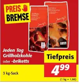 Nah&Frisch Jeden Tag Grillholzkohle oder -briketts Angebot