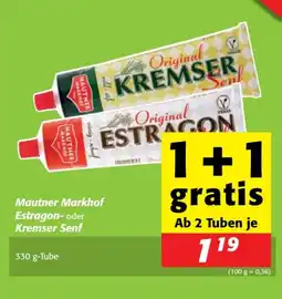 Nah&Frisch Mautner Markhof Estragon- oder Kremser Senf Angebot
