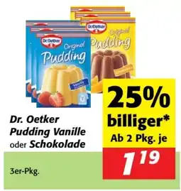 Nah&Frisch Dr. Oetker Pudding Vanille oder Schokolade Angebot