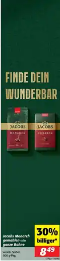 Nah&Frisch Jacobs Monarch gemahlen oder ganze Bohne Angebot
