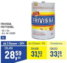 Metro Frivissa frittieröl Angebot