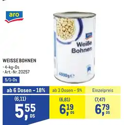 Metro Weisse bohnen Angebot