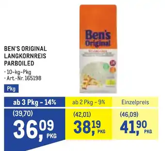 Metro Ben's original langkornreis parboiled Angebot