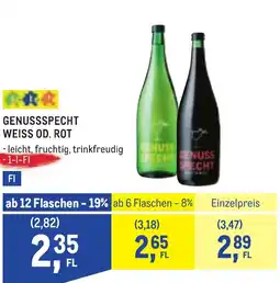 Metro Genussspecht weiss od. rot Angebot