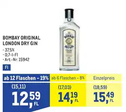 Metro Bombay original london dry gin Angebot