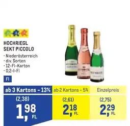 Metro Hochriegl sekt piccolo Angebot