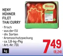 Metro Heny hühner filet thai curry Angebot