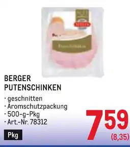 Metro Berger putenschinken Angebot