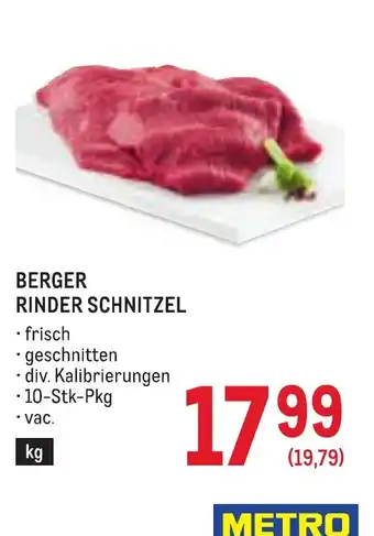 Metro Berger rinder schnitzel Angebot