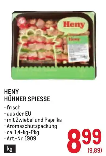 Metro Heny hühner spiesse Angebot