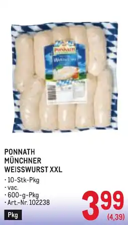 Metro Ponnath münchner weisswurst xxl Angebot
