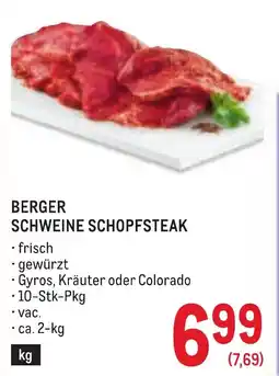 Metro Berger schweine schopfsteak Angebot
