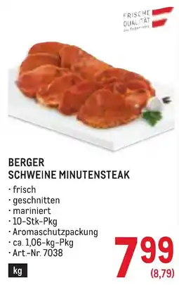 Metro Berger schweine minutensteak Angebot